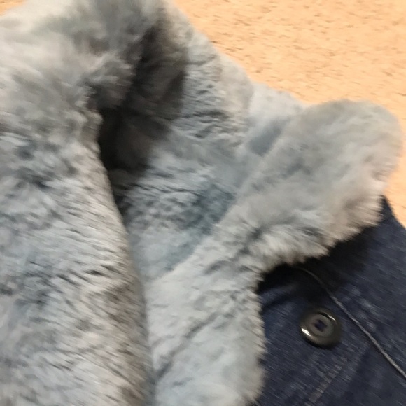 Vintage Denim and Fur Bomber Jacket - Picture 4 of 6